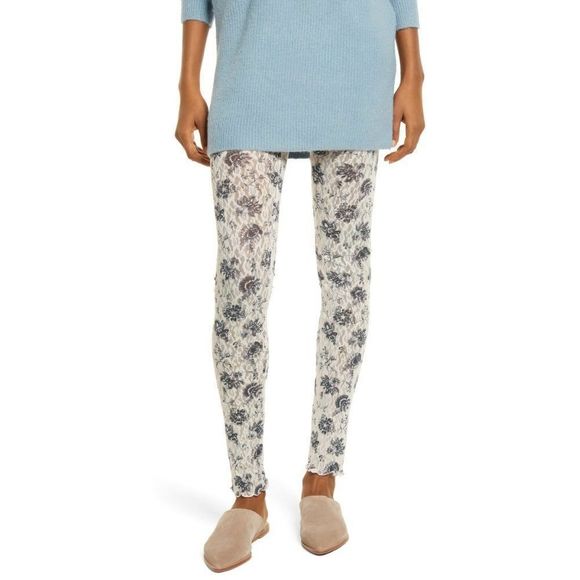 Free People Women Layered In Lace Floral Legging Ivory Combo - Picture 6 of 12